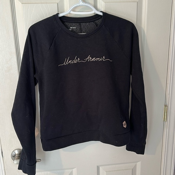 Womens Under Armour Athletic Recover Fleece Script sweater Size Small - Picture 1 of 2